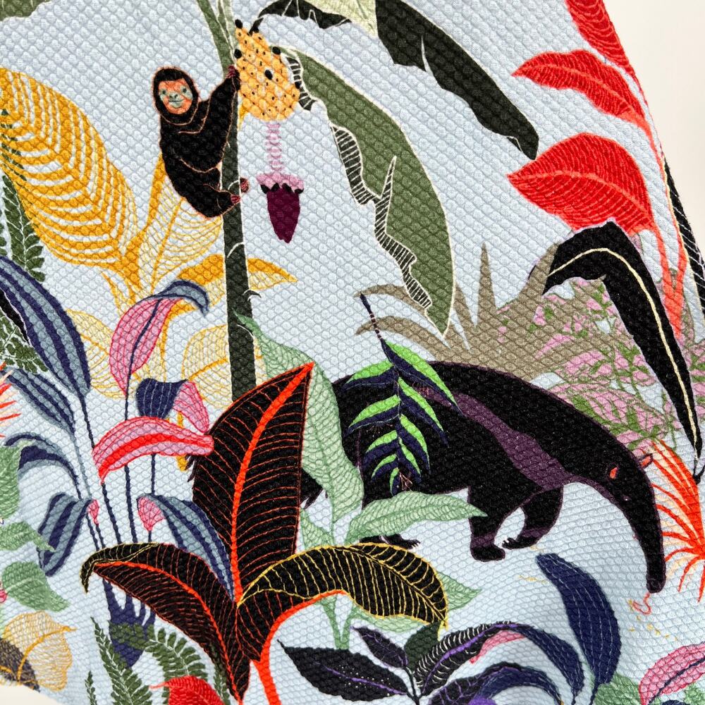 FARM Rio Tropical Halter Mini Dress XL Jungle Print Pockets Monkey Toucan Anthro - Picture 7 of 12